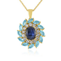 Collar en plata con Zafiro estrella azul