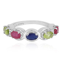 Anillo en plata con Zafiro azul de Madagascar