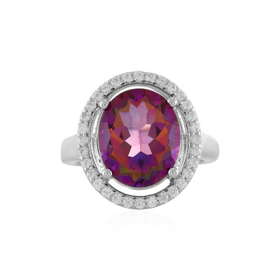 Anillo en plata con Topacio místico púrpura