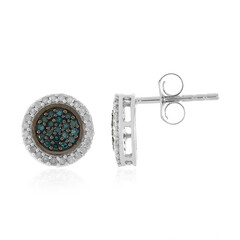 Pendientes en oro con Diamante azul I4