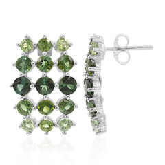 Pendientes en plata con Turmalina verde