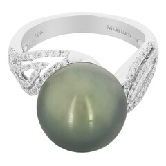 Anillo en oro con Perla cultivada de Tahití