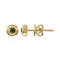 Pendientes en oro con Diamante verde VS1