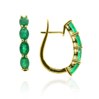 Pendientes en oro con Esmeralda de Zambia AAA (CIRARI)