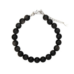 Brazalete en plata con Obsidiana plateada