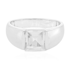 Anillo de hombre en plata con Cuarzo blanco