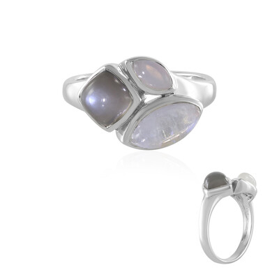 Anillo en plata con Piedra de luna azul (KM by Juwelo)
