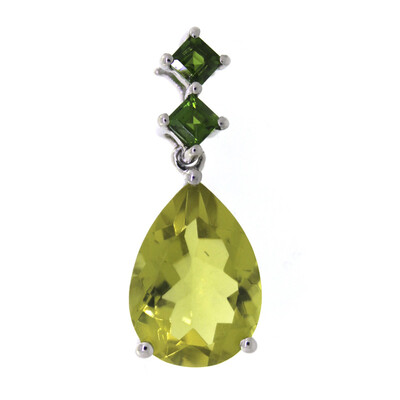 Colgante en plata con Cuarzo del Ouro Verde