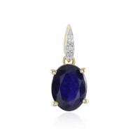 Colgante en oro con Zafiro azul de Madagascar