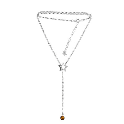 Collar en plata con Ámbar báltico (dagen)