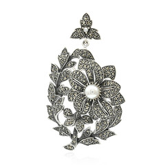 Broche en plata con Perla Freshwater