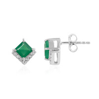 Pendientes en plata con Ónix verde