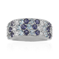 Anillo en plata con Iolita