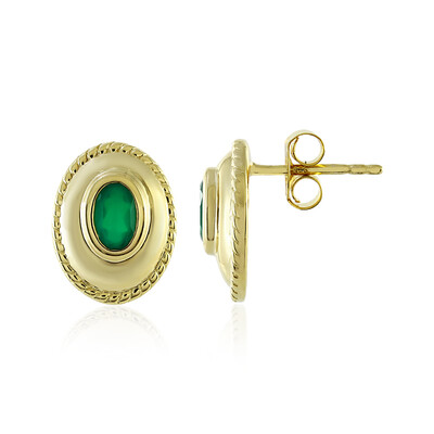 Pendientes en plata con Ágata verde