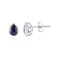 Pendientes en plata con Zafiro azul de Madagascar