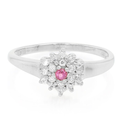 Anillo en plata con Zafiro Padparadscha