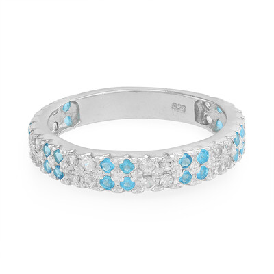 Anillo en plata con Apatita azul neón