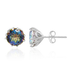 Pendientes en plata con Cuarzo Místico azul