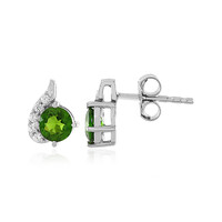 Pendientes en plata con Diópsido de Rusia