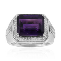 Anillo en plata con Amatista de Zambia
