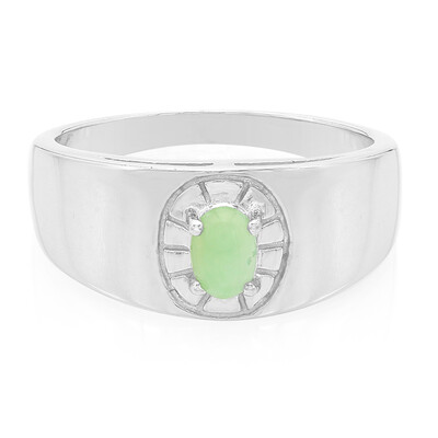 Anillo de hombre en plata con Crisoprasa imperial