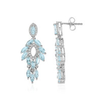 Pendientes en plata con Topacio azul cielo