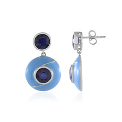Pendientes en plata con Zafiro azul de Madagascar (Adela Silber)