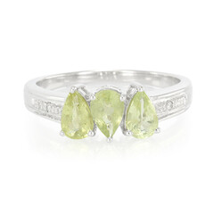 Anillo en plata con Turmalina cuprífera