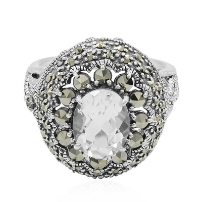 Anillo en plata con Topacio blanco