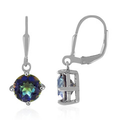 Pendientes en plata con Cuarzo Místico azul