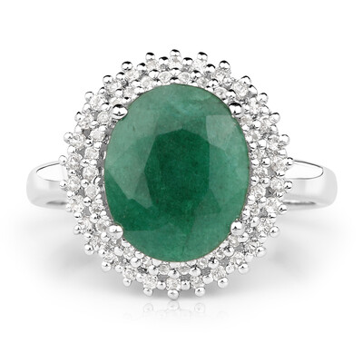 Anillo en plata con Berilo color esmeralda