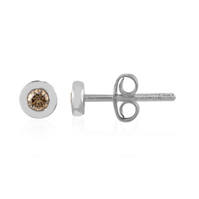 Pendientes en plata con Diamante champán I2