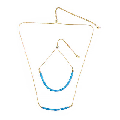 Set en plata con Apatita azul neón