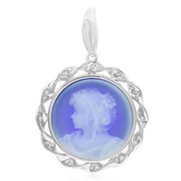 Colgante en plata con Ágata de lazo azul