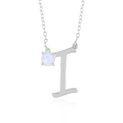 Collar en plata con Piedra de Luna arcoíris