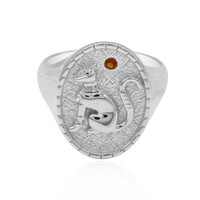 Anillo en plata con Citrino mandarina