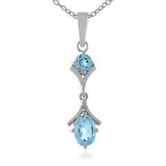 Collar en plata con Topacio azul cielo
