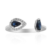 Anillo en oro con Zafiro azul Ceylon
