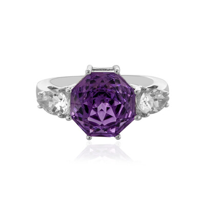 Anillo en plata con Amatista de Zambia