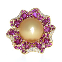 Anillo en oro con Perla Freshwater dorada (CIRARI)