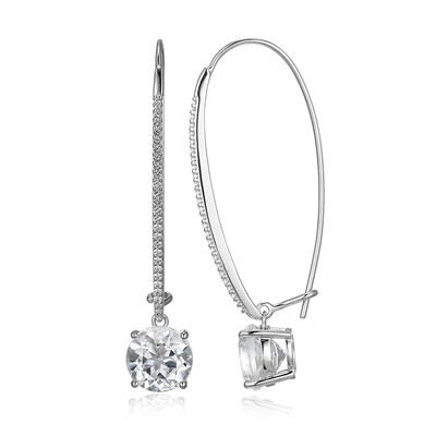 Pendientes en plata con Topacio blanco