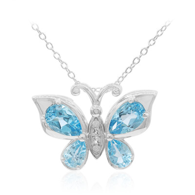 Collar en plata con Topacio azul suizo