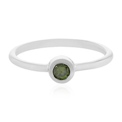Anillo en plata con Diamante verde