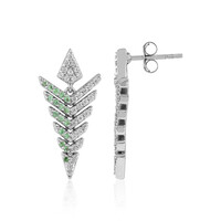 Pendientes en plata con Tsavorita de Tanzania