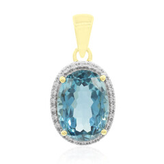 Colgante en oro con Topacio azul de Londres (Tenner Diniz)