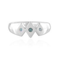Anillo en plata con Diamante azul I2