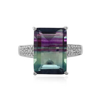 Anillo en plata con Fluorita multicolor