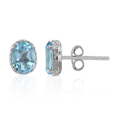 Pendientes en plata con Topacio azul cielo