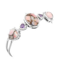 Brazalete en plata con Ópalo mosaico rosa (Dallas Prince Designs)