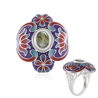 Anillo en plata con Labradorita verde de Maniry (Adela Silber)